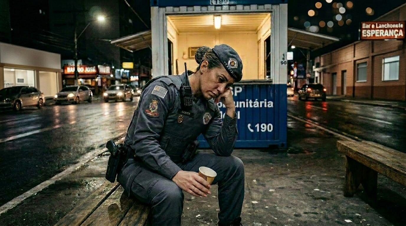 Policial civil do estado de São Paulo durante atividade de risco